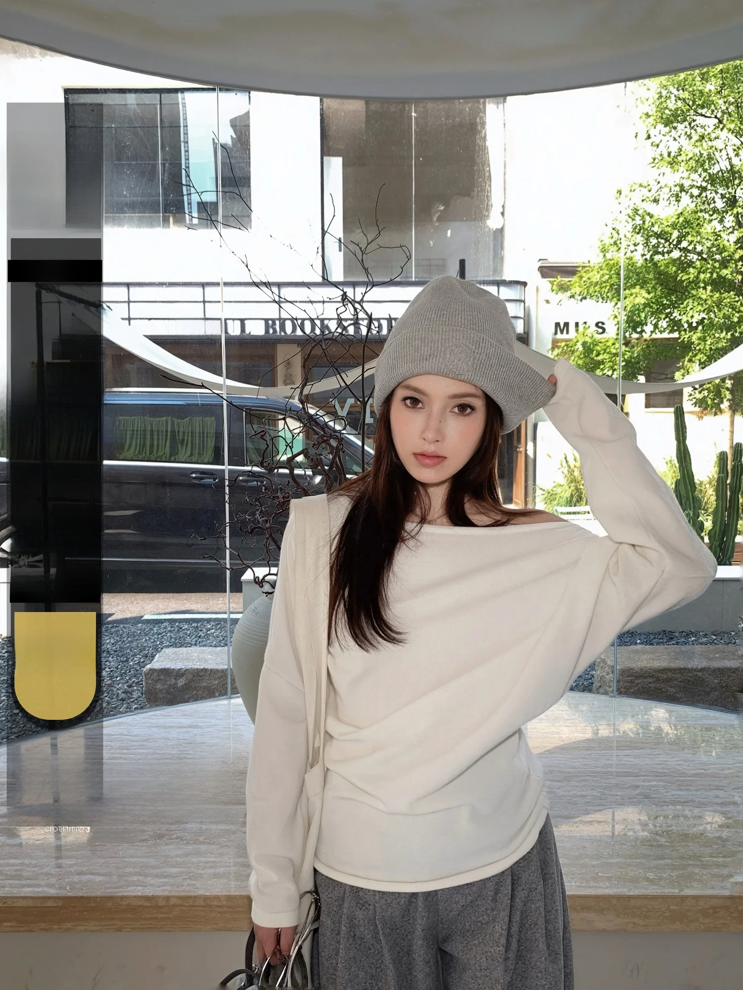 

Женский повседневный топ KAS свободного кроя с рукавами «летучая мышь» и открытыми плечами, вязаный, больших размеров, для повседневной носки