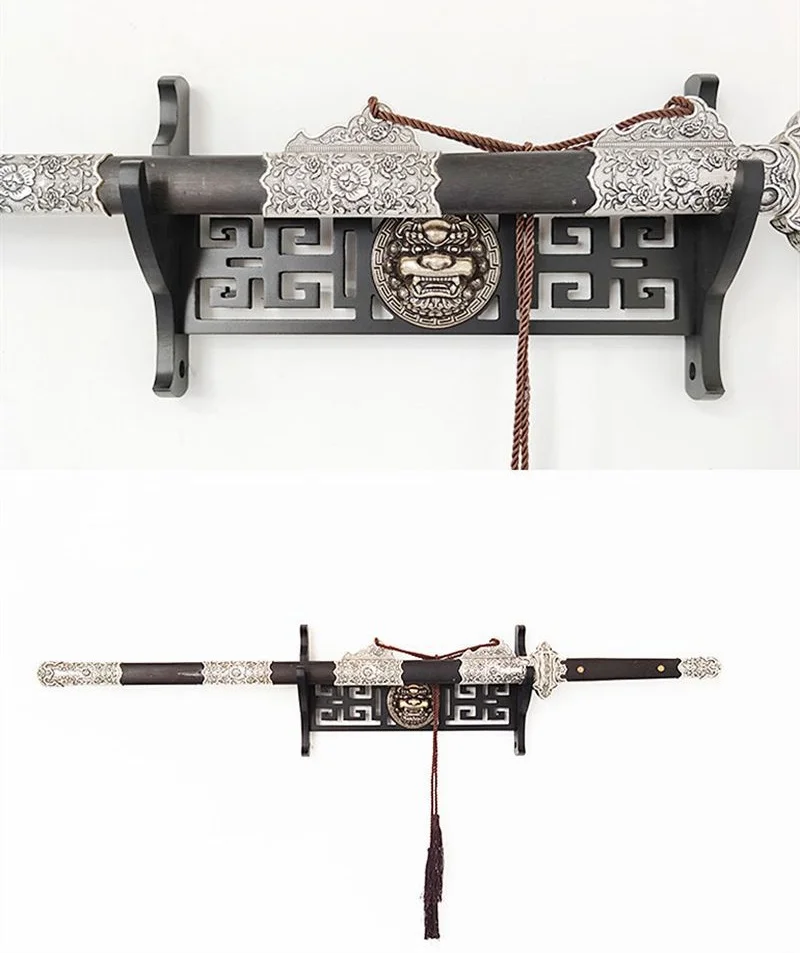 DONGKER Supporto per Spada, Espositore per Katana da Parete in Legno con Ganci e Viti, Porta Verticale per Spade, Pugnale, Ascia, Chiave, Lama (Spada Non Inclusa