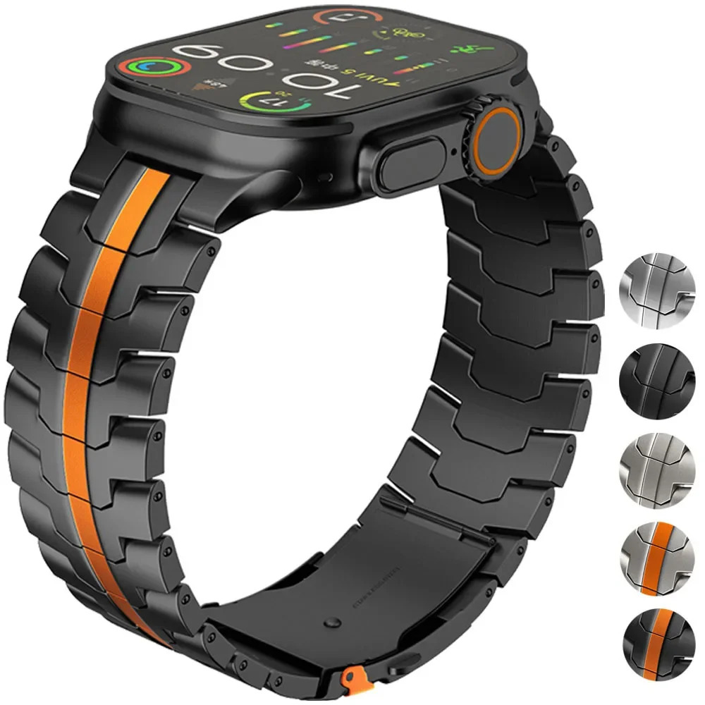 ไทเทเนียมโลหะสําหรับ Apple Watch Band 49 มม.45 มม.41 มม.46 มม.42 มม.44 40 มม.เข็มขัด iWatch Series Ultra 10 9 8 7 6 5 SE 4 3