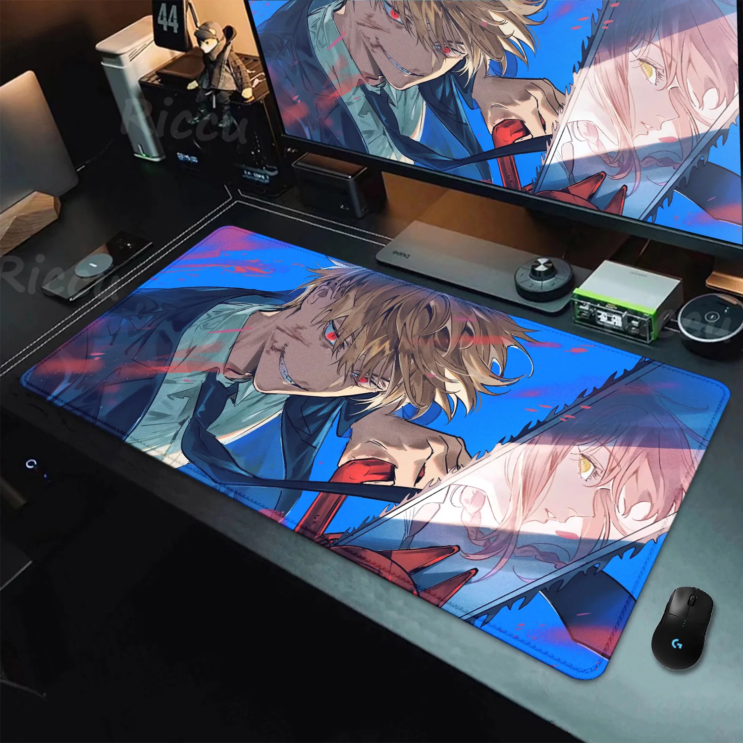 Mats Anime Chainsaw man Gaming Mouse Pad Desk Mat Large Rubber Mousepad Personalized Laptop Gamer Office Accessories Mouse Mat