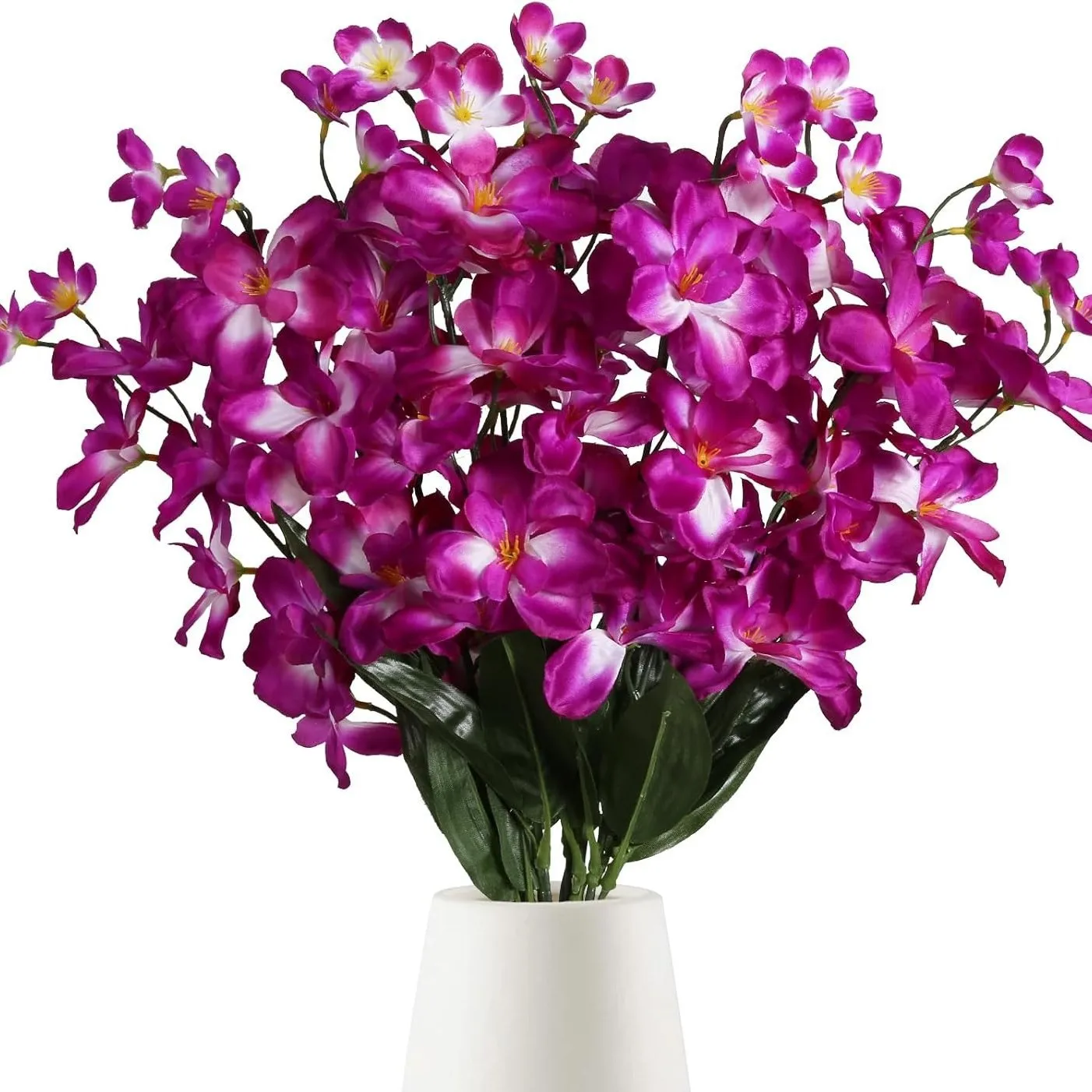5 Stück 27 Zoll große lila-blaue künstliche Orchideenblüten für Hochzeitssträuße, Heim- und Restaurantdekoration – Detail 8