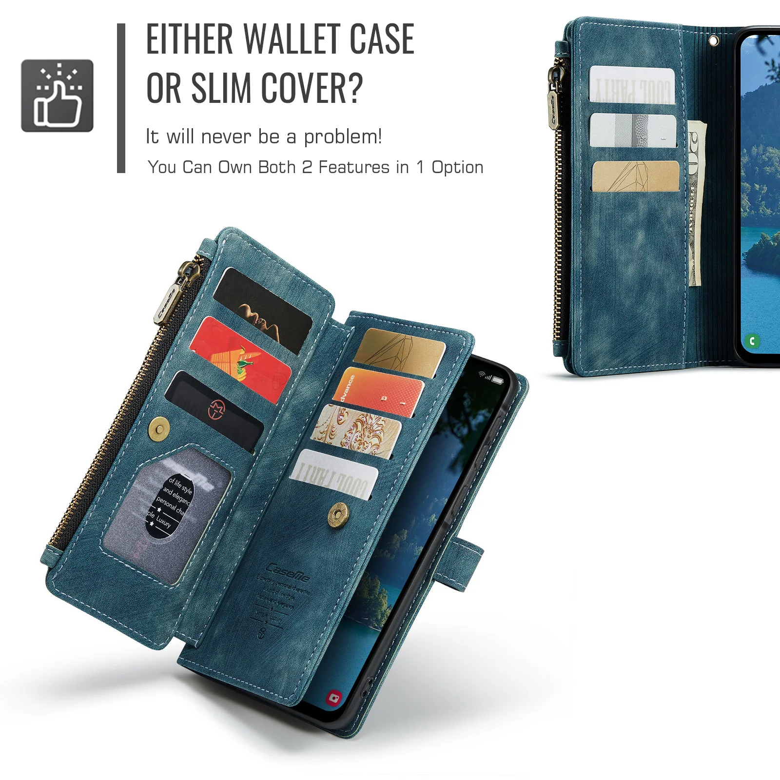 

CaseMe-C30 For Samsung GALAXY A12 A13 A14 A15 A16 A33 Luxury Magnetic Flip PU Leather Wrise Wallet Case Card Slots Holder Cover
