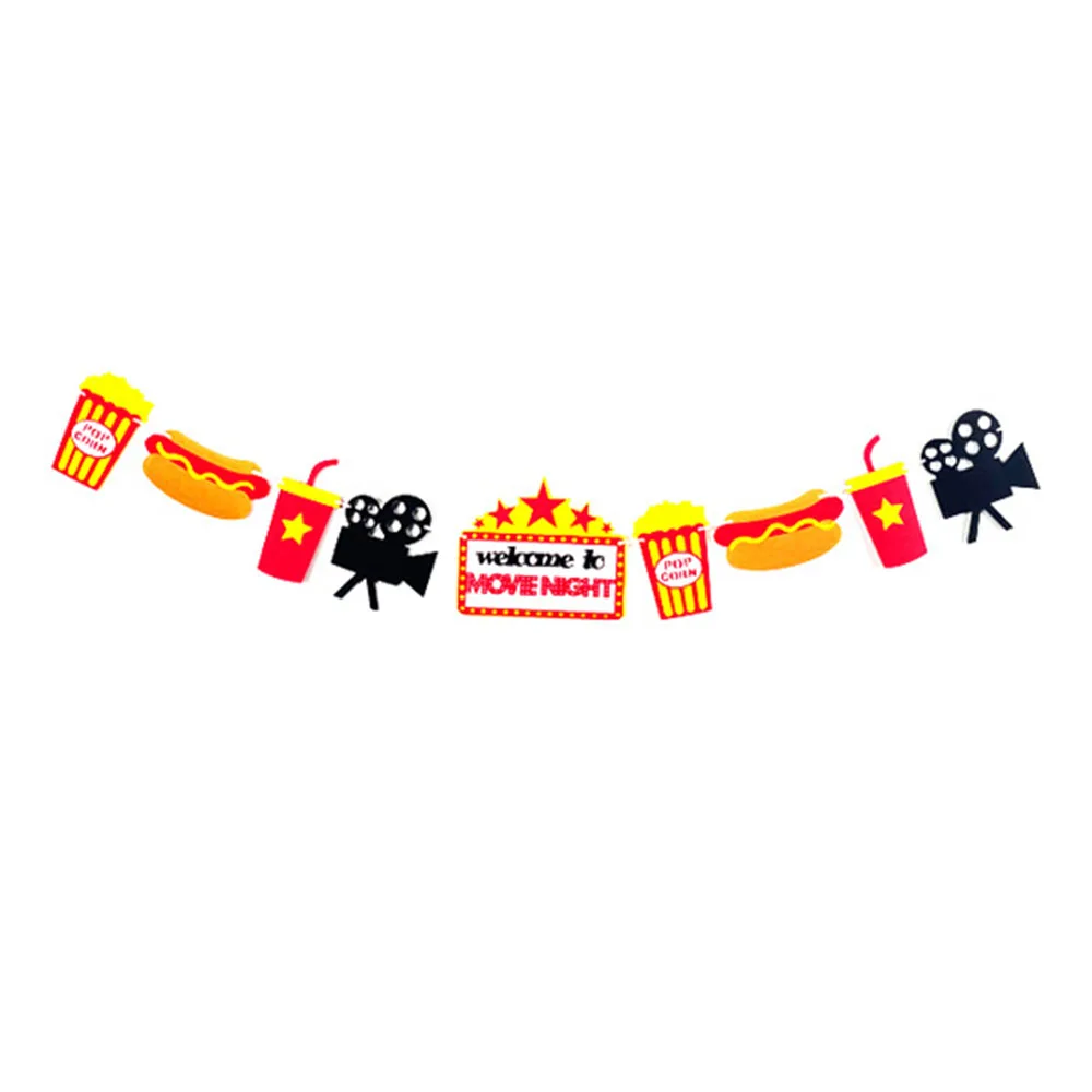 Party Cupcake Topper Film Nacht Paries Geburtstag Film Thema Party Popcorn Kino Ticket Lampe Licht Kamera Kuchen Dekoration – Detail 9