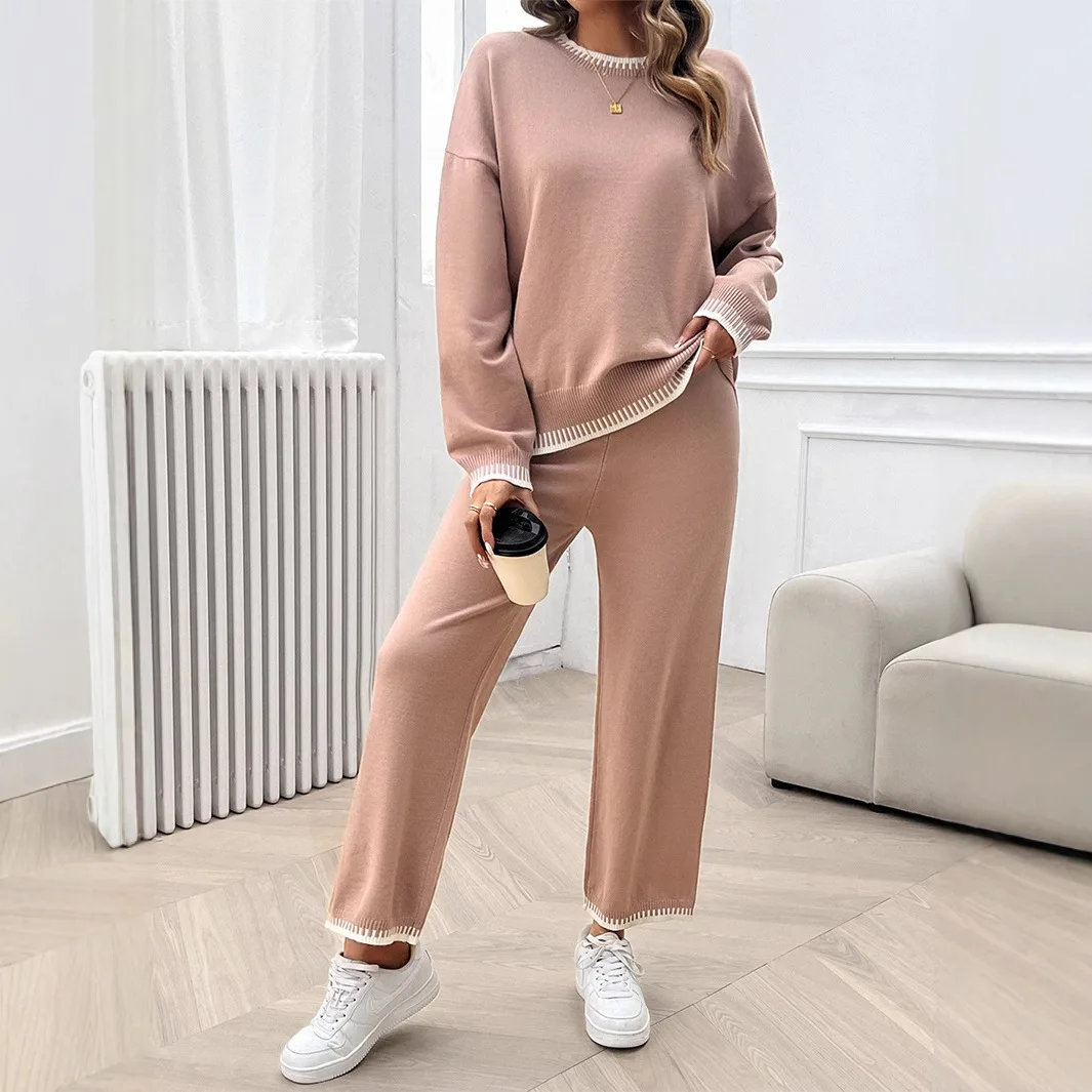 

Leisure Vacation Style Loose Long-sleeved Two-piece Suit Women's Clothing 2025 Spring And Summer Amazon Foreign Trade