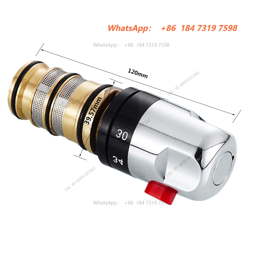 Brass Thermostatic Mixing Valve Replacement Chrome Modern Constant Temperature Anti Scald Cartridge Valve for Bath Mixer Tap New