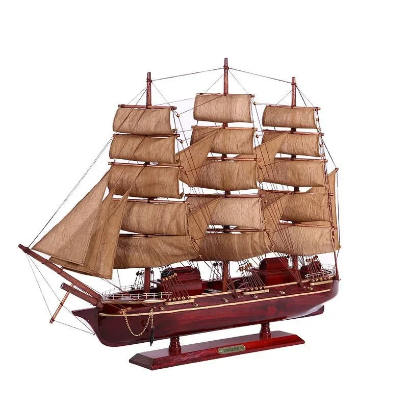 Imagen 6: Adornos de velero de vela lisos de madera maciza, escritorio elegante, regalo de apertura de oficina de líder Boss
