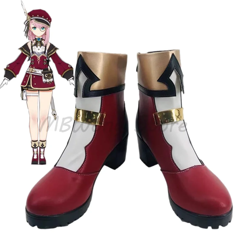 Spiele Genshin Impact Charlotte Cosplay Schuhe Stiefel Rollenspiel Halloween Karneval Frauen Männer Kostüm Outfit Party Requisiten nach Maß