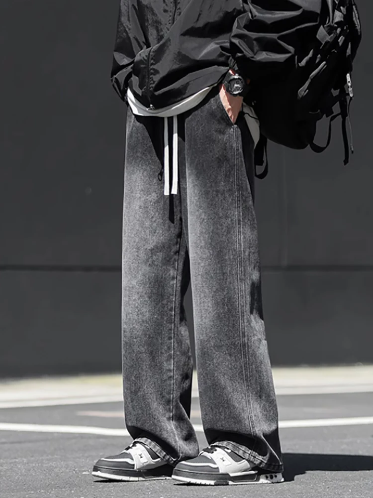 

Мужские джинсы в стиле ретро, прямые, свободные, широкие, длинные, весна-осень, новый тренд, брендовые, крутые, повседневные джинсы