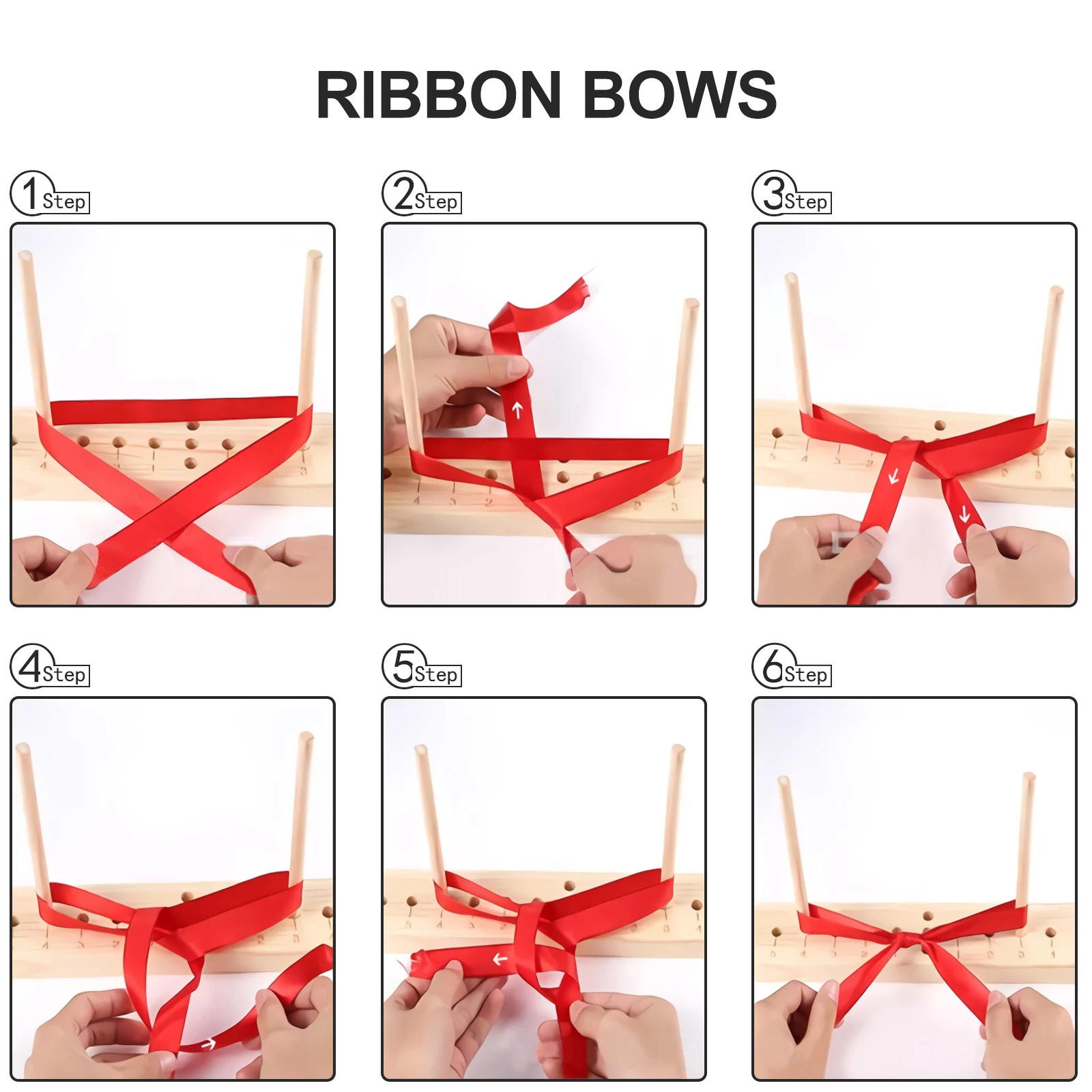 

Wooden Bow Maker Craft Tool for DIY Bows Ribbon Decor Extended Pegs Adjustable Size Bowknot Maker Christmas Wreaths