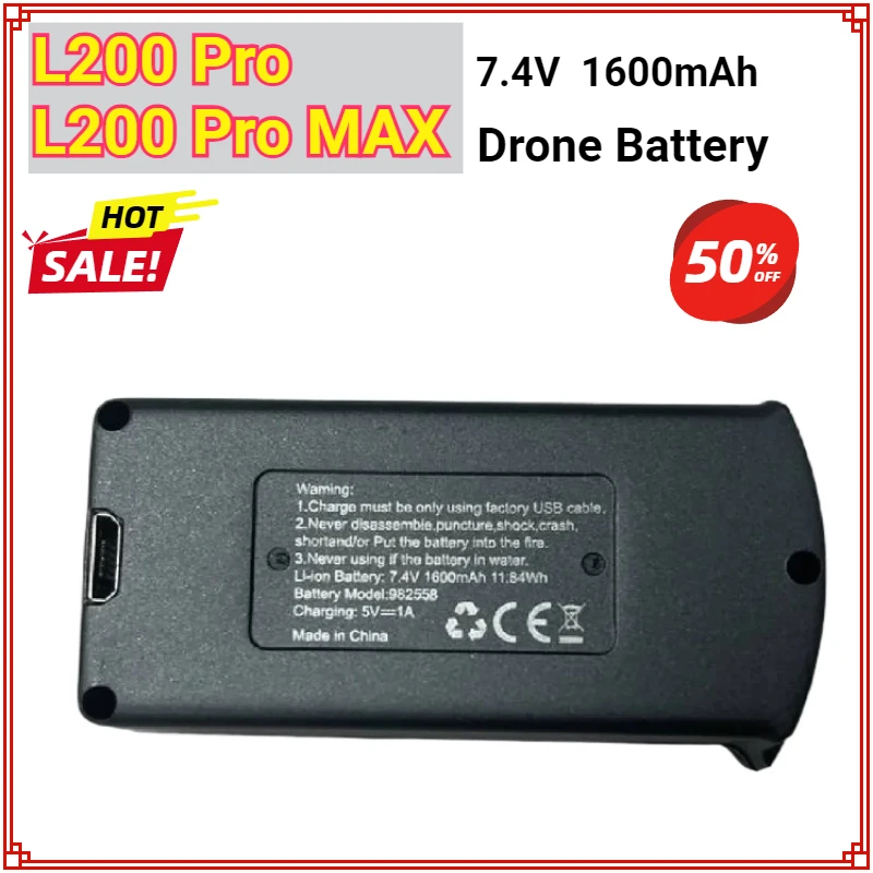 

L200 Pro Drone Battery L200 Pro MAX 7.4V 1600mAh Battery for Drone L200 Pró Max Bateria Wholesale LYZRC