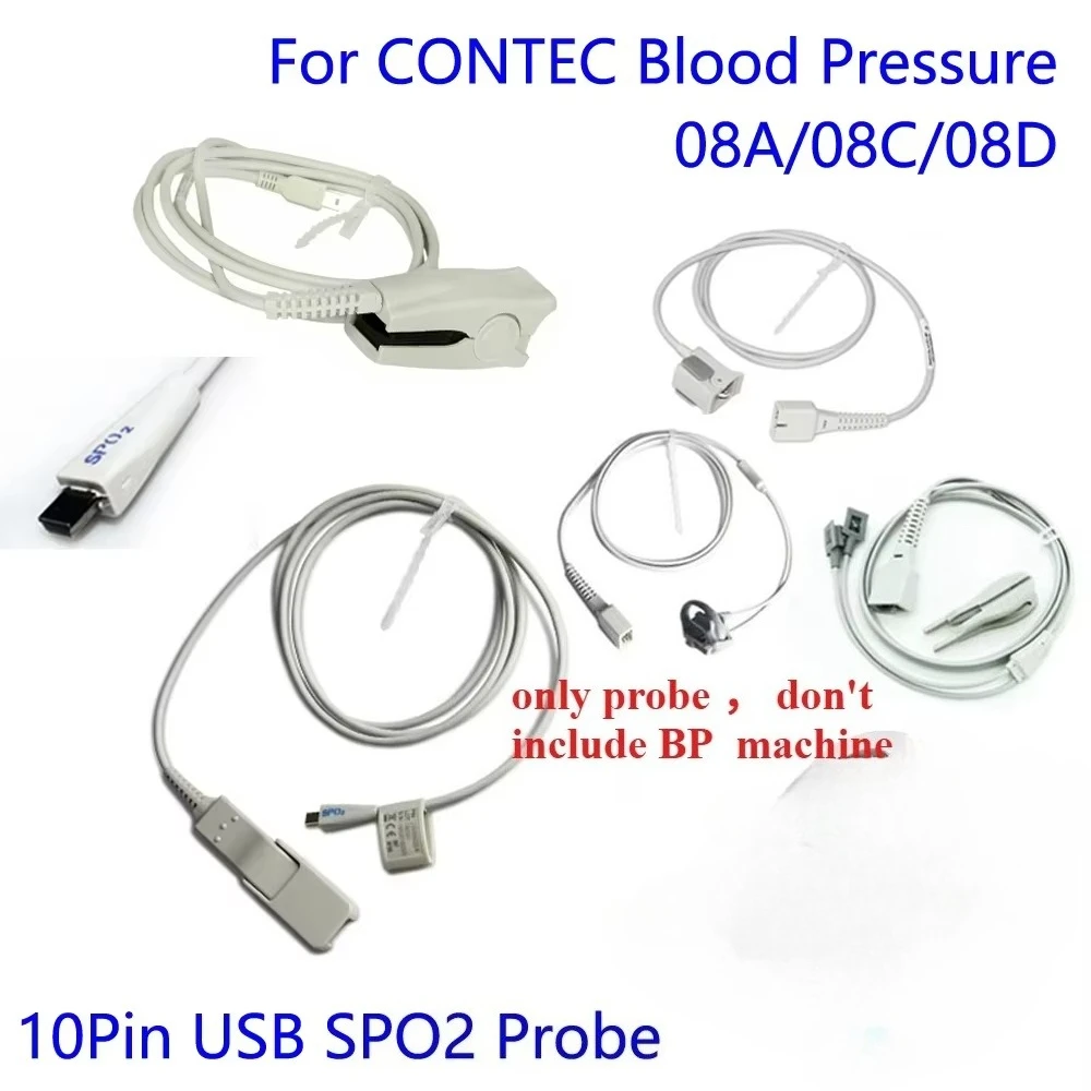 大人用、小児用、新生児用、獣医用10ピンspo2プローブ。contec-08a、08c型血圧計用血中酸素飽和度センサー。