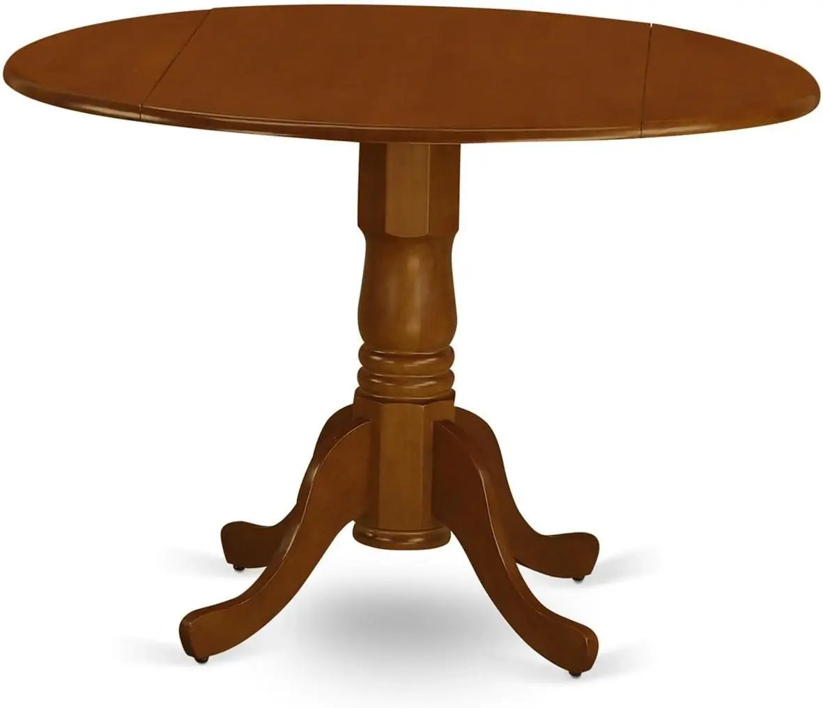 DLKE5-BCH-W 5 Piece Room Furniture Set Includes a Round Dining Table with Dropleaf and 4 Wood Seat Chairs