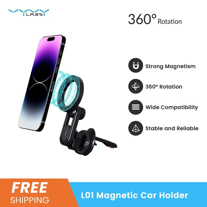 

VyVylabs Magnetic Car Phone Holder Mount Support For iPhone 12 13 14 15 Pro Max For mag Safe Holder Mobile Phone Support