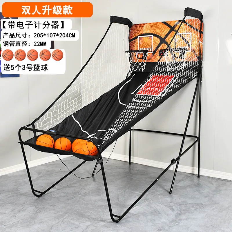New Indoor Double Game Casual Electronics, Automatic Scoring Basketball Hoop Folding Basketball Machine