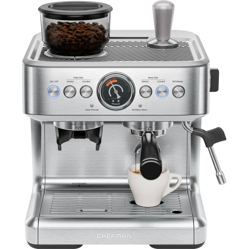 

Crema 15 Bar hine with Milk rother, Barista Steam Wand, Proional Coee Maker with Coee Grinder, 30 Grind Settings, 3L Removable W