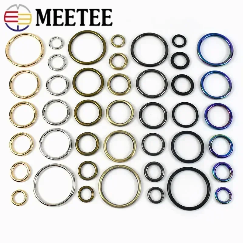 10Pcs Meetee 13-38mm Metal O Ring Buckle Circle Connection Hook DIY Bag Strap Belt Buckles Dog Collar Webbing Clasp Accessories