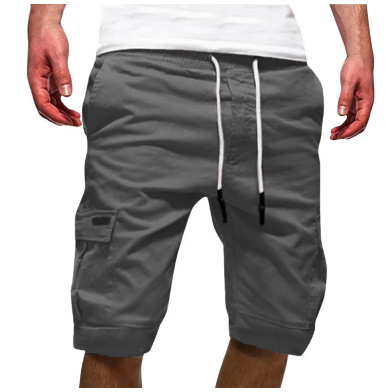 2024 new men\'s outdoor sports leisure multi-pocket cargo shorts casual quarter pants