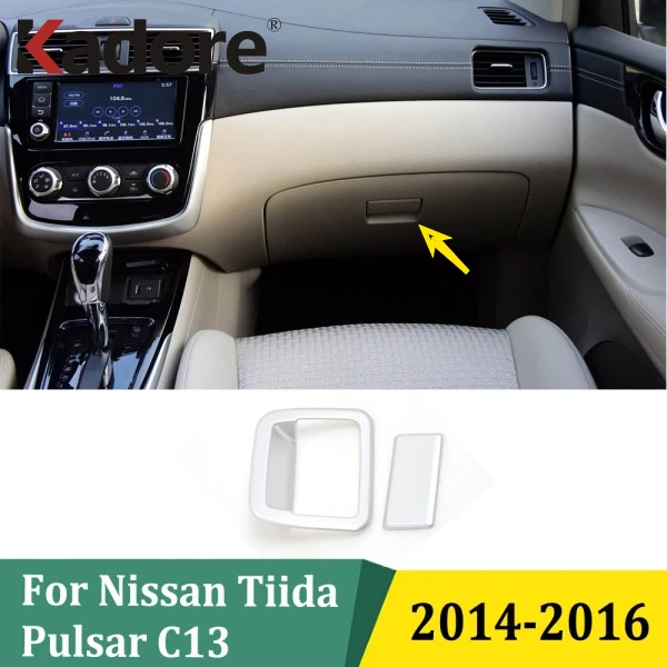 For Nissan Tiida Pulsar C13 2014 2015 2016 ABS Matte Car Storage Box Locker Handle Bowl Cover Trim Inner Storage Box Frame