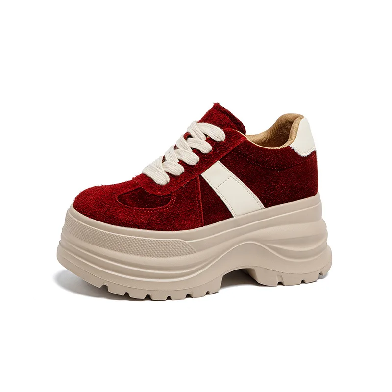 

Casual Sporty Thick Bottom Platform Shoes Heightening 10cm Increase Comfortable Breathable Lightweight Dad Shoes for Autumn