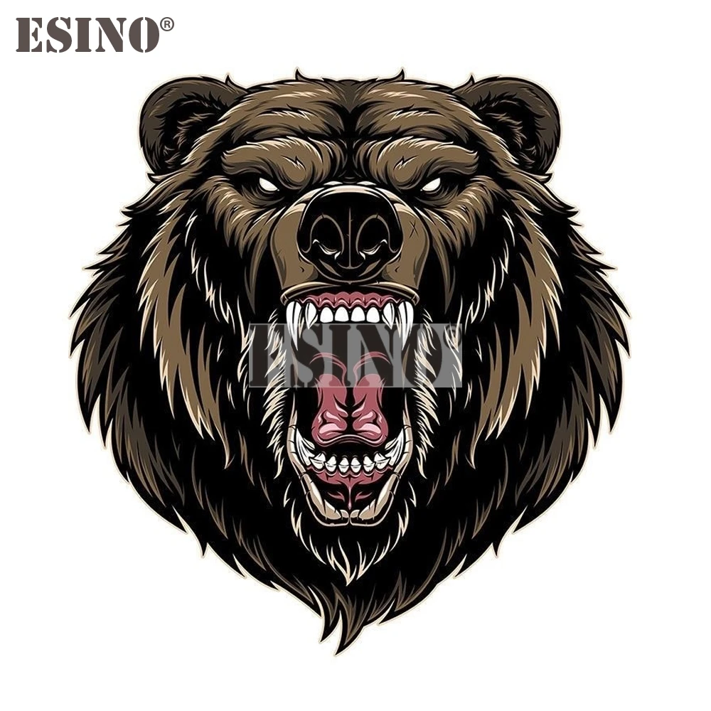 Car Styling Decorative Funny Angry Brown Bear Cartoon PVC Painting Car Body Decal Waterproof Car Sticker Pattern Vinyl