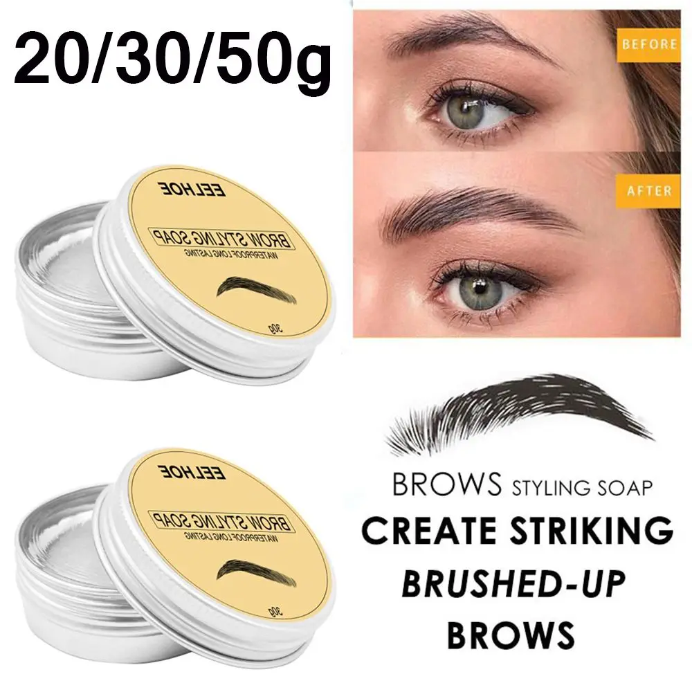 Sobrancelha Gel com escova espiral, Brow Pomade, Brow Sculpt, 3D Styling Soap, de Longa Duração, Grosso