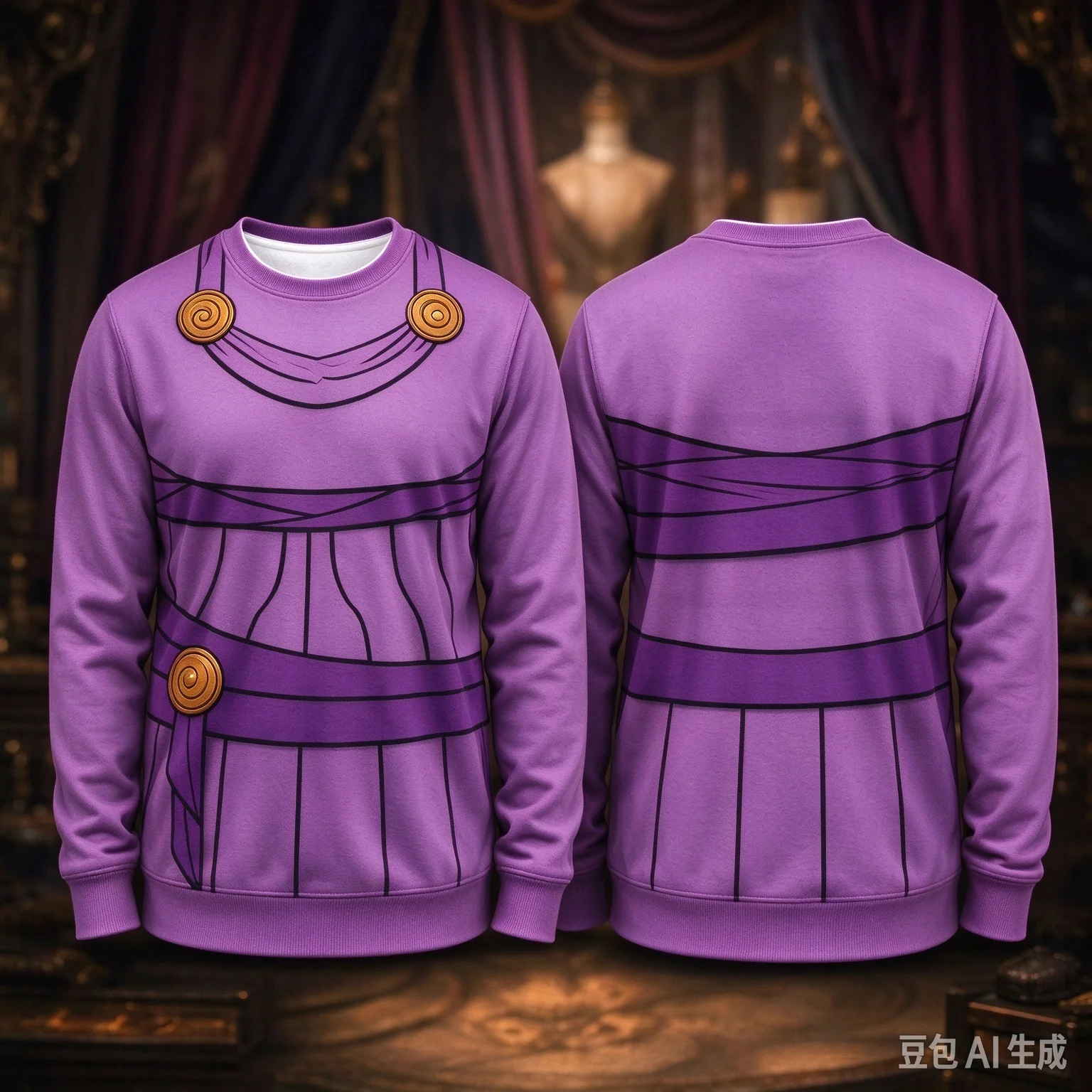 Autumn Winter Animated Hercules Same Outfit Halloween All Over Print Crewneck Sweatshirt Loose Unisex Cos Top Family Matching