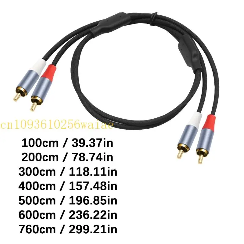652F 헤비 듀티 Y 스플리터 2RCA는 48strand 브레이드와 연결된 콘솔을위한 방패 및 강화 커넥터와 케이블을 상호 연결