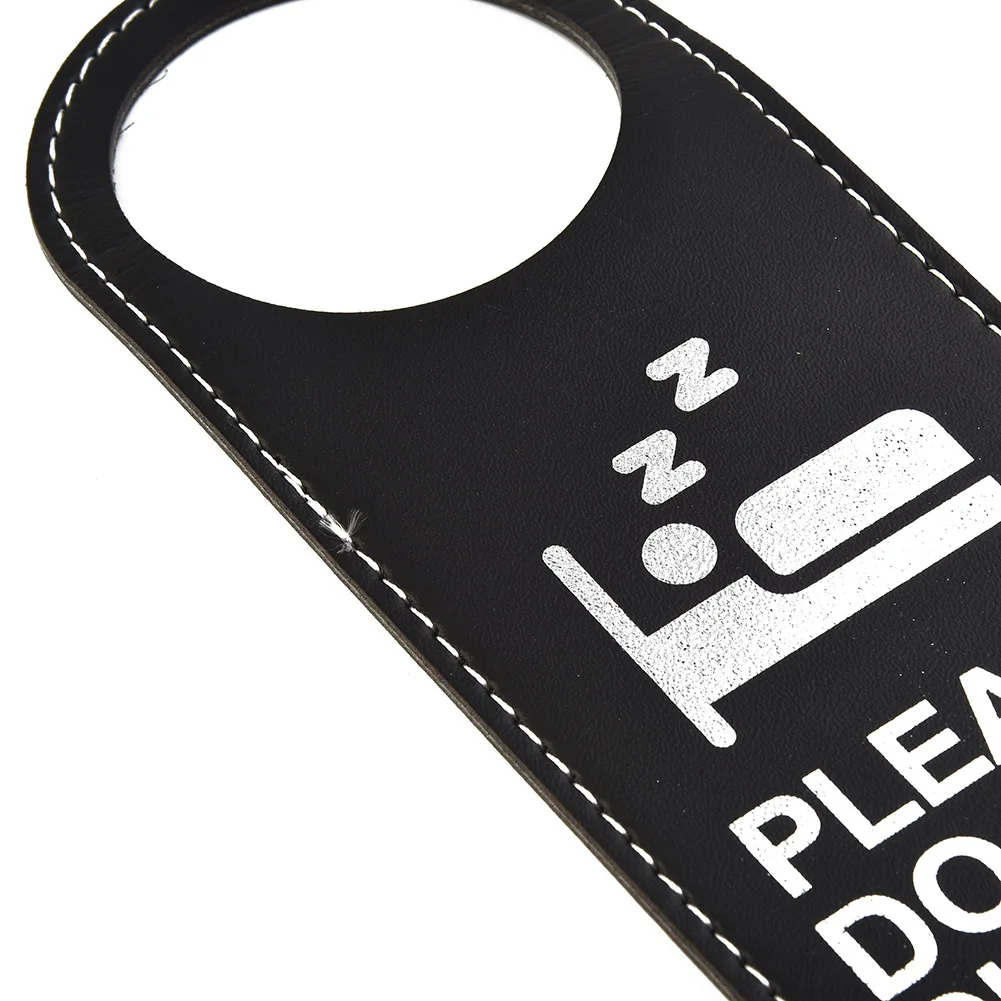 Do Not Disturb Door Sign Leather Hanging Sign Shop Pendant Cleaning Double-sided Door Tags For Club Cafe Hotel