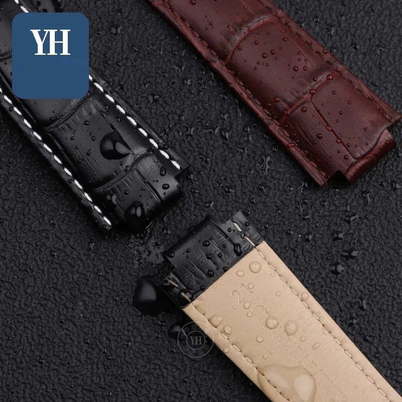 21mm 24mm Cowhide Leather Watchband For Maserati Trident Series R8821108025 Raised Calfskin Watch Strap Men Women Bracelet