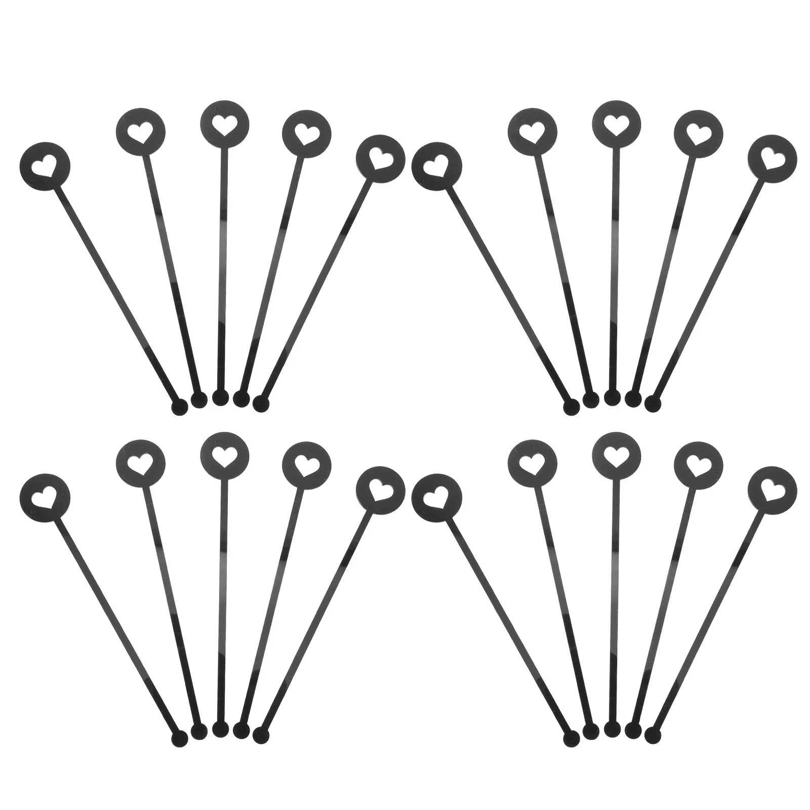 

20pcs Acrylic Swizzle Sticks Heart Reusable Drink Stirrers For Coffee Tea Cocktail Bar Decor Fall Party Wedding Halloween