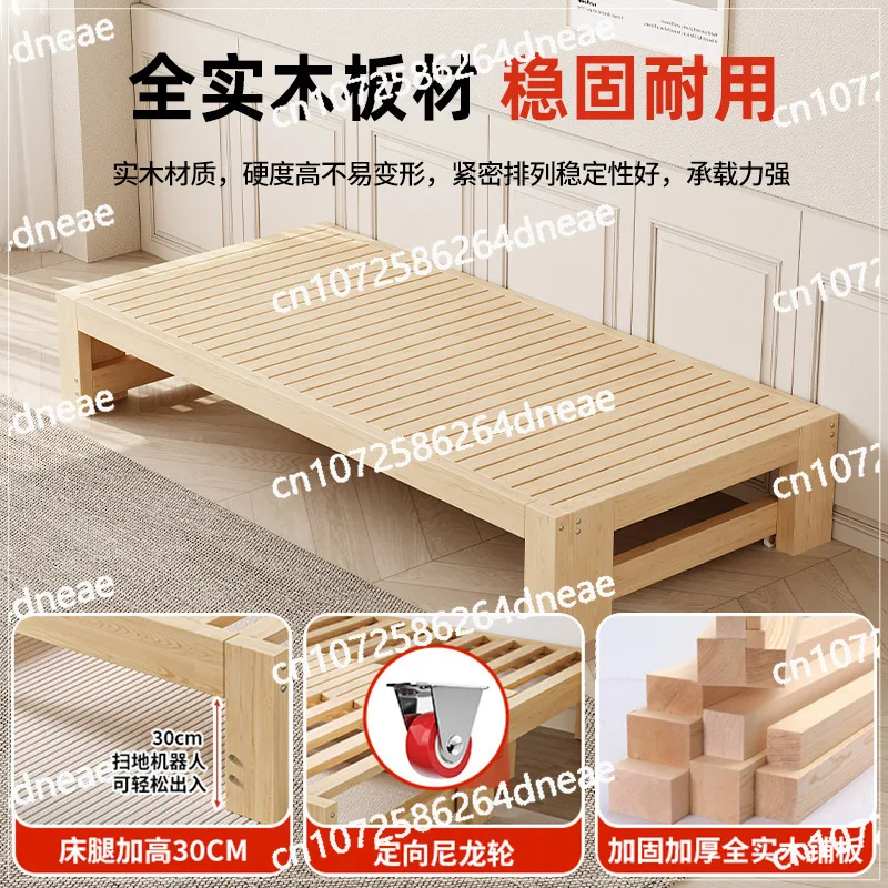 

Выдвижная кровать из цельного дерева, телескопическая кровать, многофункциональный складной диван-кровать, двойного назначения, маленькая квартира, простое сращивание татами