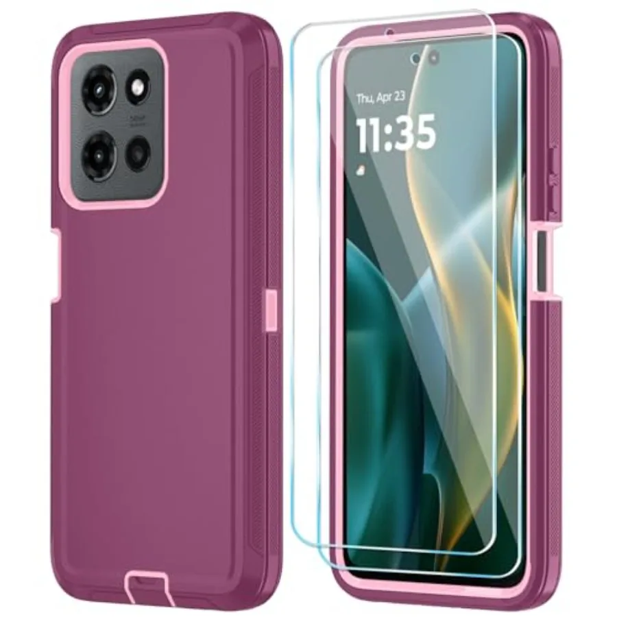 

Phone Case for Motorola Moto G 2026/Moto G Play 5G 2026 Case with HD Screen Protector, Heavy Duty Shockproof and Dropproof 3-La
