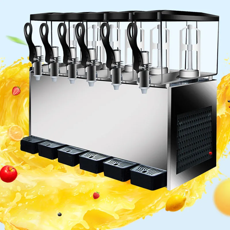 Máquina de bebidas fría y caliente de doble temperatura, máquina de jugo de autoservicio comercial, máquina automática de bebidas frías, 12L x 6 cilindros
