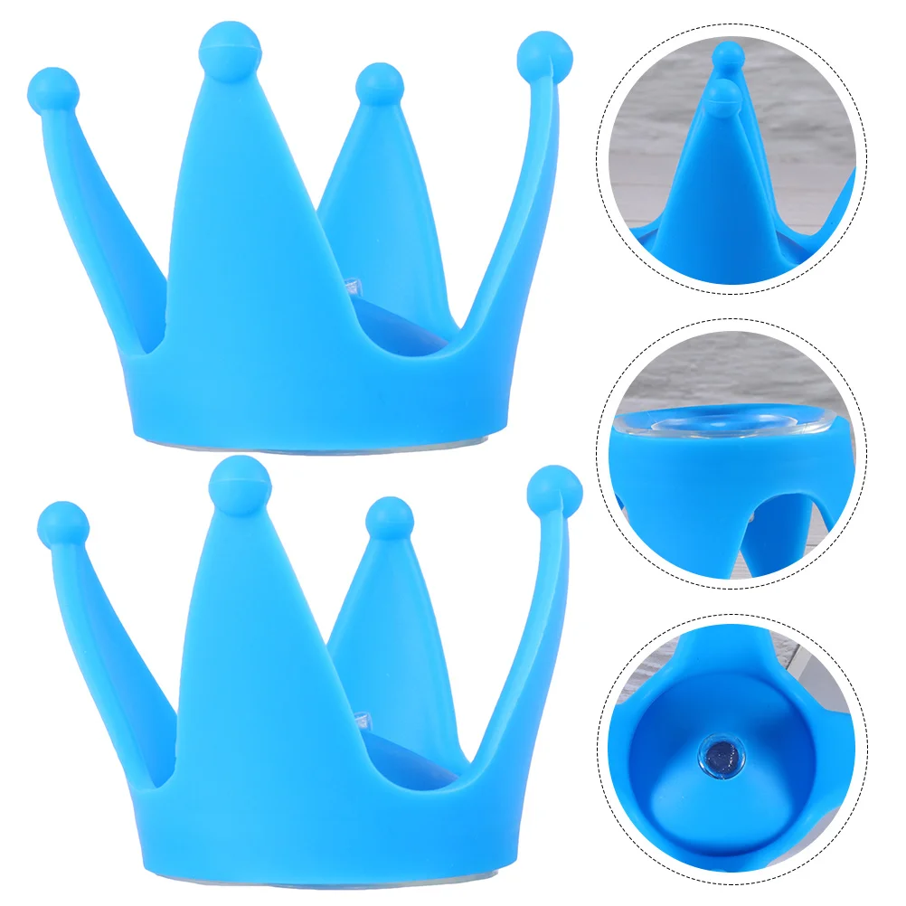 

2 Pcs Motorcycle Helmets Accessories Crown Decoration Suction Cup Adornment Trumpet 9X9X6CM Blue Baby and Women