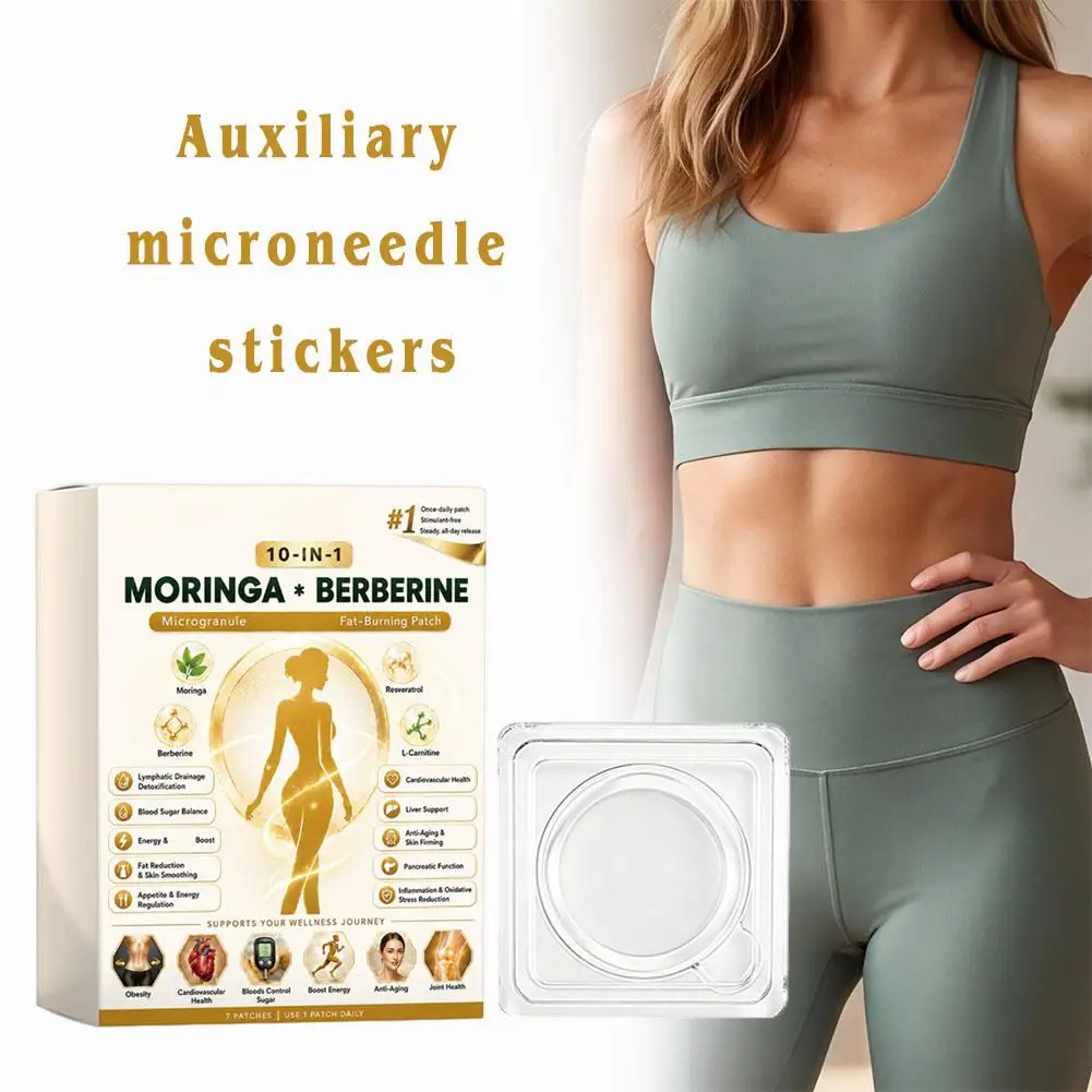 7Pcs Advanced Microneedle Body Slimming Aid Patch 10-in-1 Moringa Berberine NAD+ Weight Loss Patch For Arm, belly, leg Fat Burn