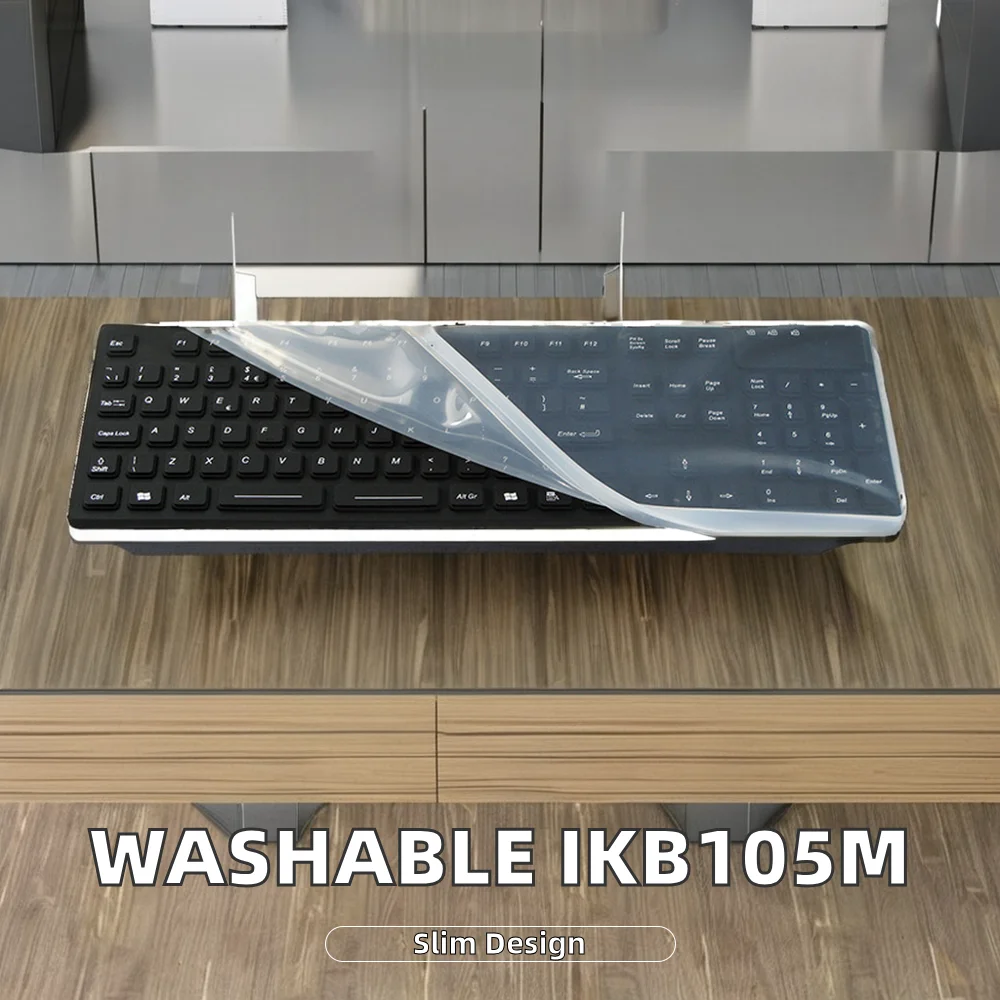 2025Black Desktop Keyboard LED Backlit USB Interface 104/105 Numeric Keys Wired Silicone Washable Black Switch Plastic Body New