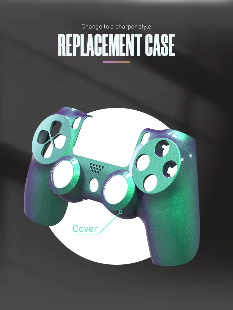 DATA FROG-Substituição Frente Habitação Shell Capa, PS4 Slim Controller, Capa frontal para PS4 Pro Joystick, CUH-ZCT2, JDM-040, JDM-055