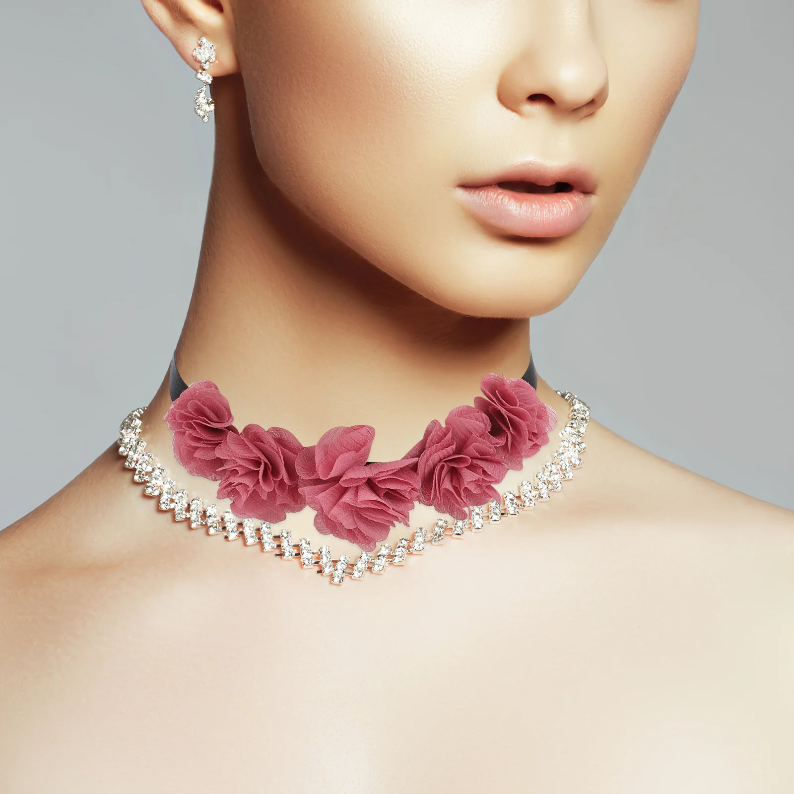 

9Pcs Lace Choker Necklace Set Adjustable Gothic Flower Accessory for Women Halloween Carnival Cosplay Lace Choker