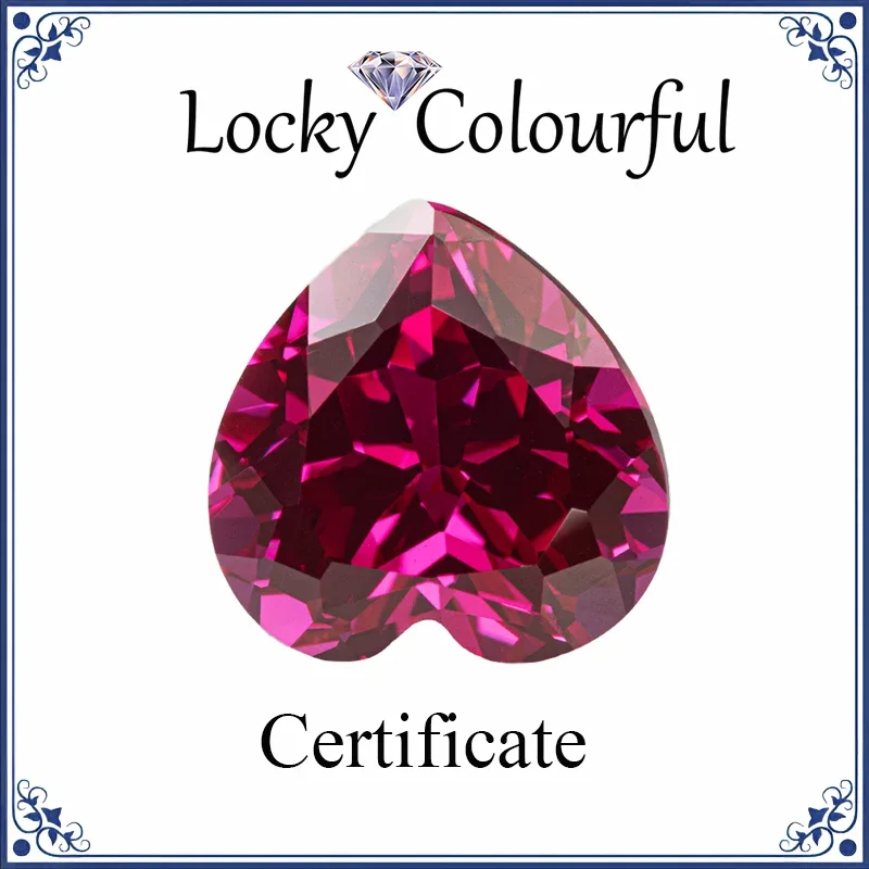 

Lab Grown Ruby Heart Shape Top Quality Rubellite Color Charm Beads for Diy Jewelry Making Earrings Selectable AGL Certificate