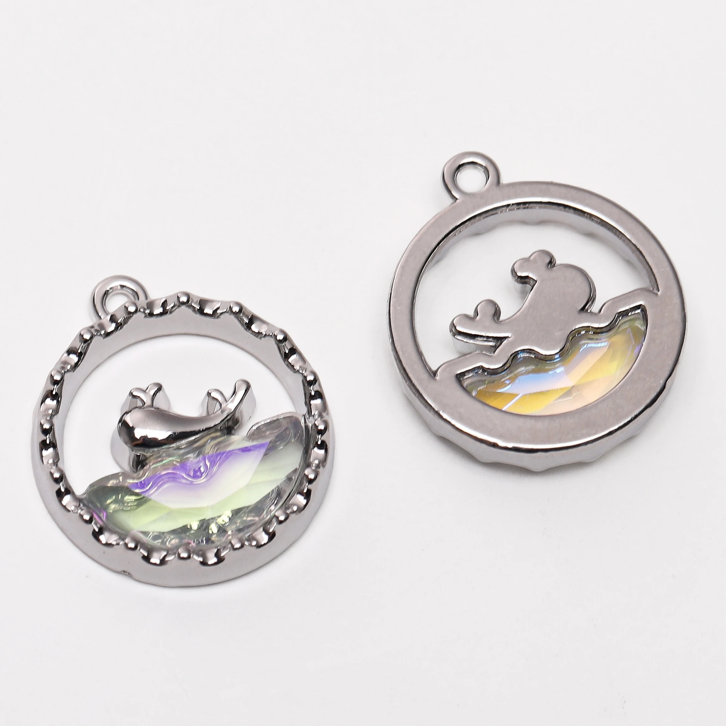 كريستال الخرز الزركون البحرية ذيل السمكة قلادة جالبة للحظ لصنع المجوهرات أقراط قلادة سوار ذاتي الصنع إكسسوارات الديكور سحر