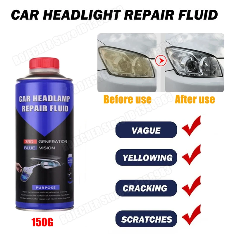 Car Headlight Polishing Liquid Polymer Car Headlamp Renovation Restoration Cleaning Agent 50ML/100ML/150G Auto Repair Products