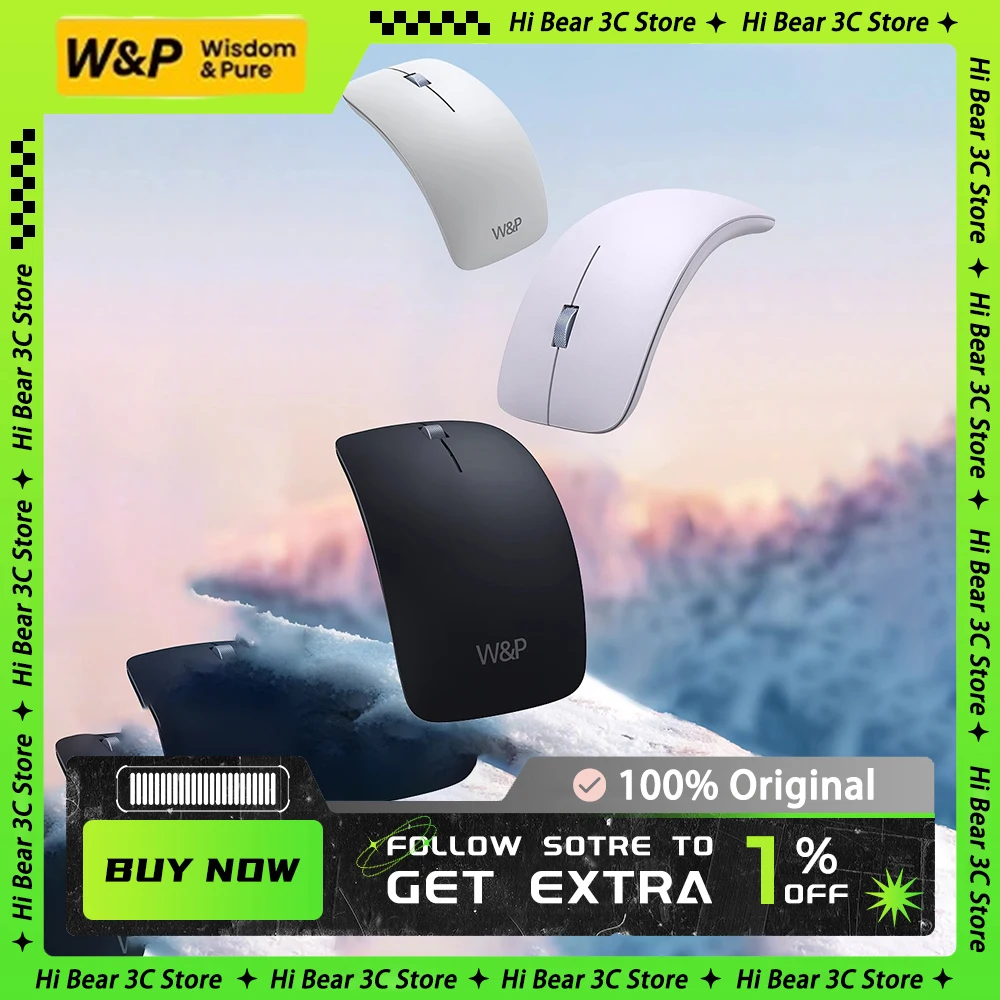 

W&P Bluetooth Wireless Tri Mode Mouse Self-Charging Lightweight Mute Mice Suitable For Office Laptop Pc Accessory Boy Girl Gift