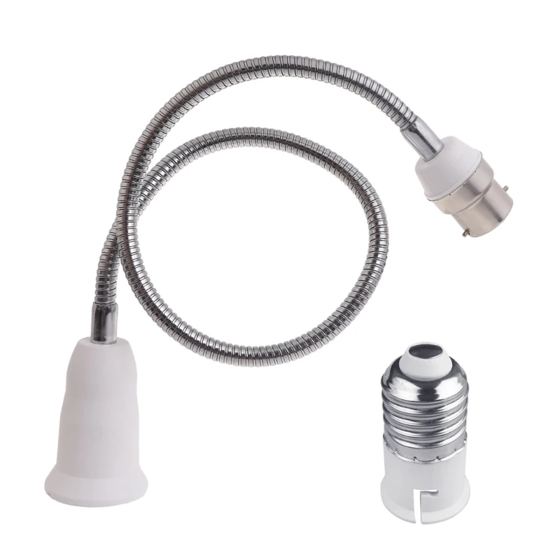 B22 to E27 Extension Socket Extender Adapter Flexible Extension, All-Directional Adjustable Standard Light Bulb Socket