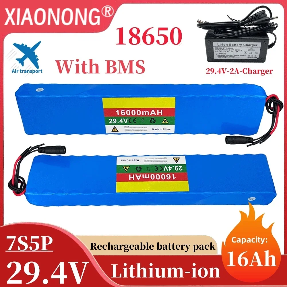 

7S5P 29.4V 16AH Lithium High-quality Battery Pack for Motor Bicycle bike Scooter Wheelchair Cropper with BMS