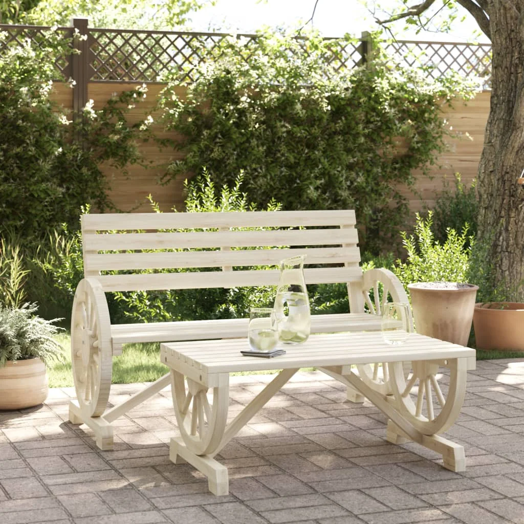 Garden furniture 2 pcs solid pine drink