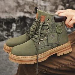 Four Seasons Men's Professional Motorcycle Riding Boots Large Size High Top Casual Leather Boots Fashion British Anti-skid Boots
