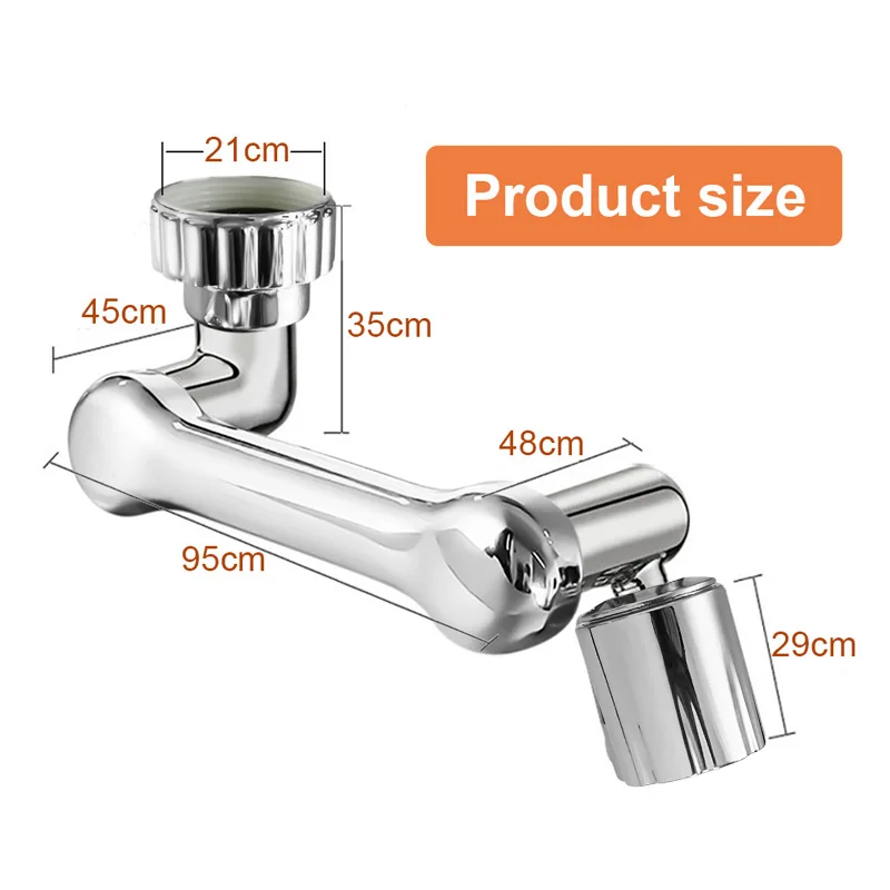 1080 ° Drehbare Verlängerung Wasserhahn Sprayer Kopf Wasserhahn Düse Universal Badezimmer Wasserhahn Verlängern Adapter Belüfter 2 Sprühmodi – Detail 10