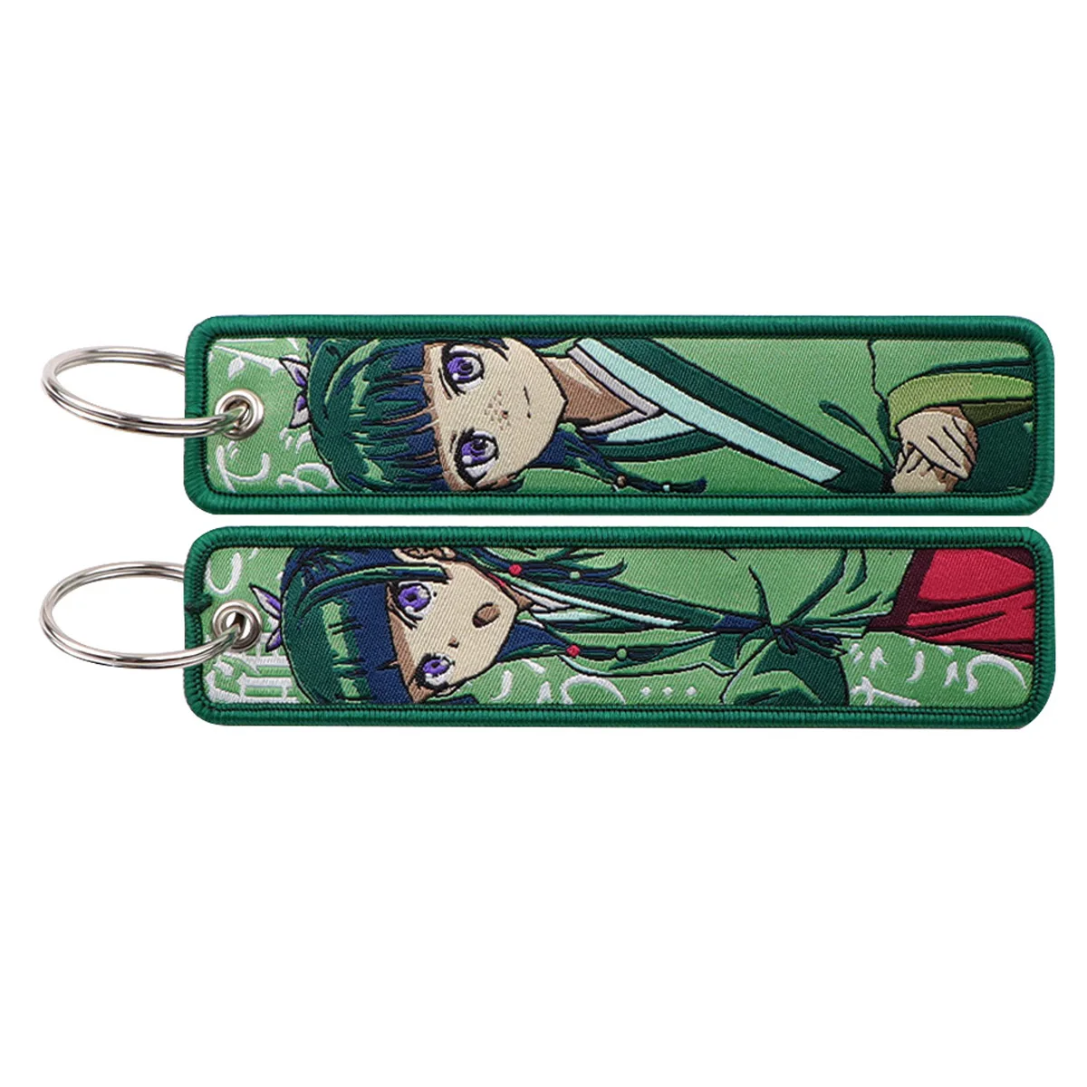 Cute Girls Embroidered Keychains, Anime Couple Design