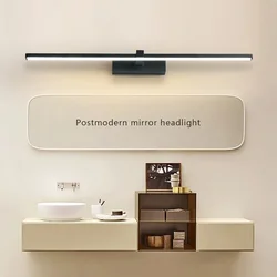 Luz LED de pared moderna para espejo de baño, faros delanteros, lámparas Vanty, aplique de pared de aluminio, decoración del hogar, accesorio de iluminación, brillo