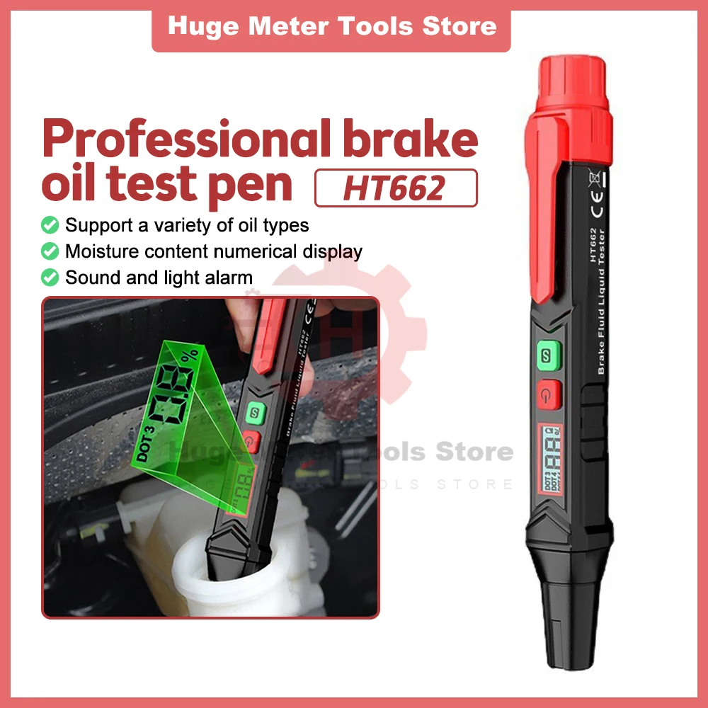 

Brake Fluid Tester Auto Car Brake Liquid Digital Tester for DOT3/DOT4/DOT5.1 Accurate Oil Quality Check Pen Sound Light Alarm